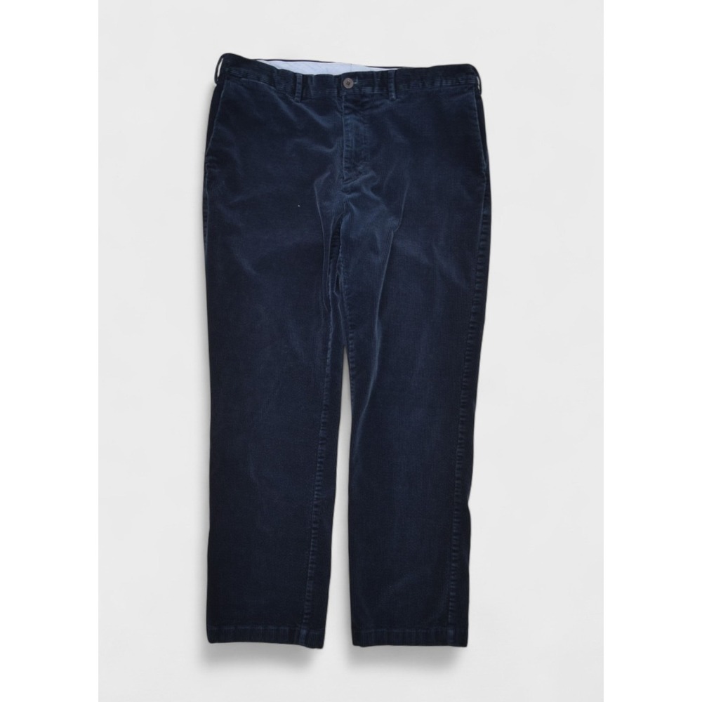 Polo Ralph Lauren Pants Mens 36x30 Navy Corduroy Wide Wale Classic Fit Flat